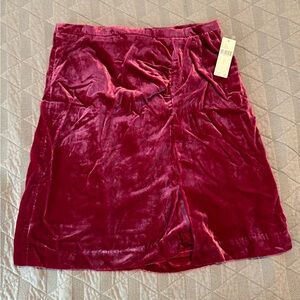 Anthropologie- Velvet Raspberry mini skirt size 6 NWT